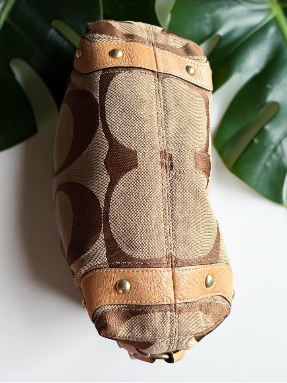 Coach Carly Bag in Brown and Tan - Picture 3 of 8
